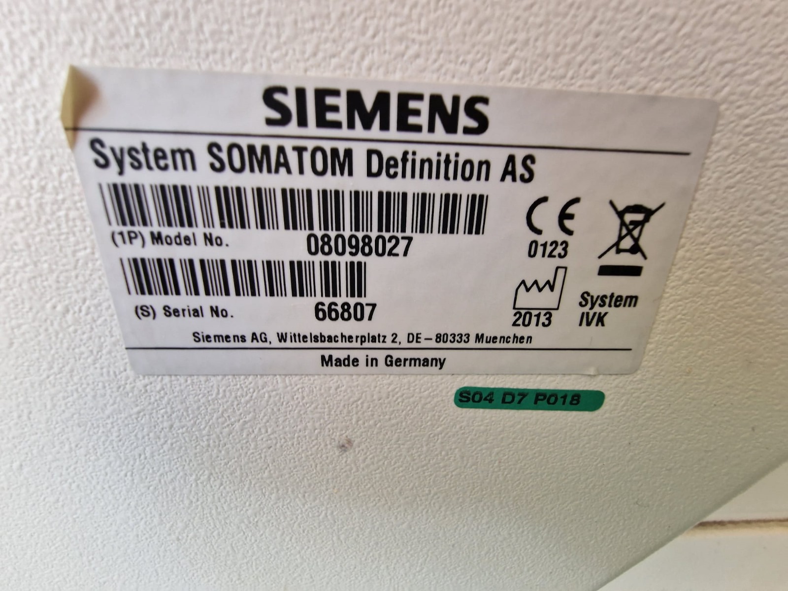 Siemens Somatom Definition AS Plus 128 CT (2013)